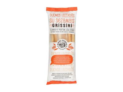 BIRŽŲ DUONOS lazdelės su sezamų sėklomis GRISSINI, 125 g