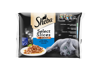 Kačių ėdalas Sheba kons. su žuvimi 4x85g
