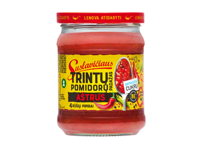 Aštrus trintų pomidorų padažas SUSLAVIČIAUS, 490 g