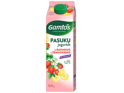 Pas. jogurtas GAMTOS ban., žem., 1,2 %, 900 g