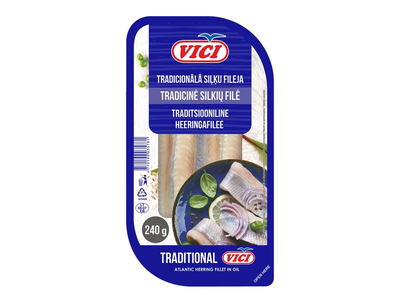 Tradicinė silkių filė aliejuje VIČI , 240 g