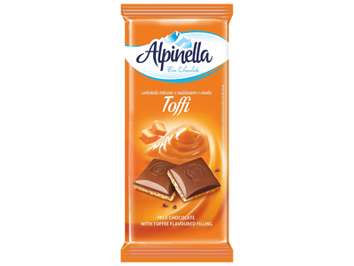 Pien. šok. su TOFFEE sk. įd. ALPINELLA, 100 g