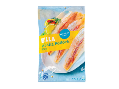 Šaldyta aliaskinės menkės filė BILLA, 475 g