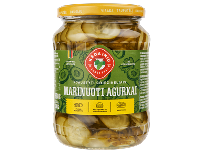 Marinuoti agurkai KĖDAINIŲ griežinėliais, 680g/390g