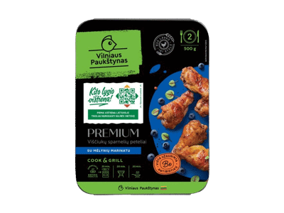 Viščiukų sparnelių peteliai PREMIUM mėlynių marinate, 500 g
