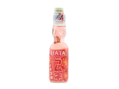 Gaivusis gazuotas gėrimas HATAKOSEN Ramune Strawberry, 0,2l