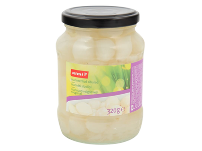 Marin. valgomieji svogūn. RIMI, 320 g / 190 g