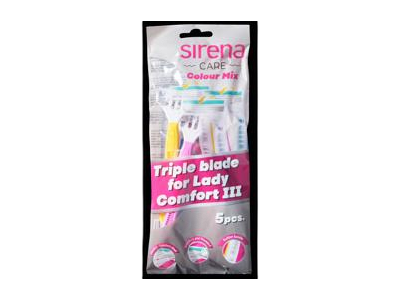 Vienkartiniai moteriški skustuvai SIRENA LADY COMFORT, 5 vnt.