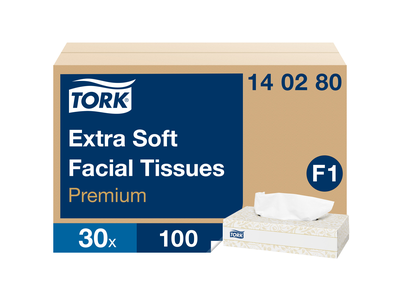 Servetėlės TORK PREMIUM Facial Tissue F1, dėžutėje,  100 vnt. 140280