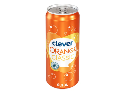 Apelsinų skonio gazuotas gėrimas CLEVER, 0,33 l