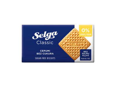 Sausainiai SELGA KLASIKA becukriai, 180 g