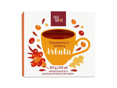 Šaltalankių arbata su imbieru SKANOVĖ, 300 g