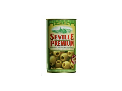 Alyvuogės SEVILLE PREMIUM, žalios, be kauliukų, M dydis, 350 / 150 g