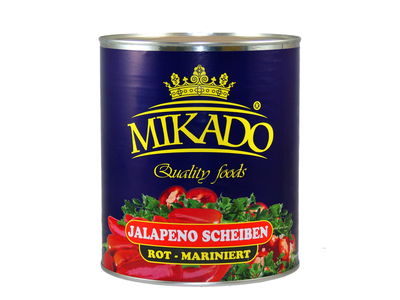 Marinuoti raudono jalapeno griežinėliai MIKADO, 3 / 1,68 kg