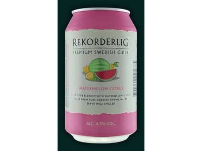 Sidras REKORDERLIG, Citrus Watermelon, 4,5%, 0,33 l, skardinė