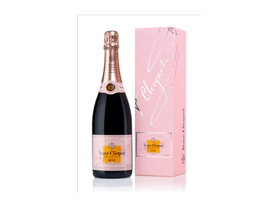 Šampanas VEUVE CLICQUOT BRUT ROSE su dėže, 750 ml