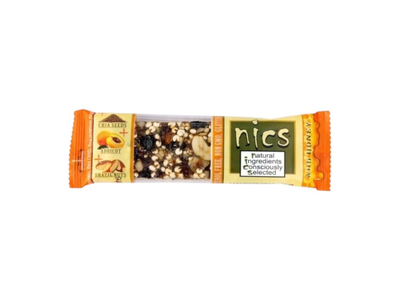 Batonėlis NICS su riešutais, abrikosais ir chia sėkl., 40 g