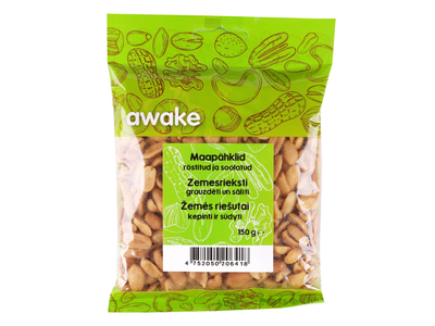 Kepinti ir sūdyti žemės riešutai AWAKE, 150g