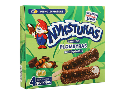Glaistytas vanilinis plombyras NYKŠTUKAS su migdolais, 320 ml / 252 g