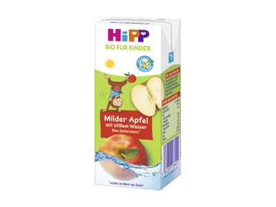 Ekol. obuolių sultys HIPP su mineral. vandeniu, 12+ mėn., 200 ml