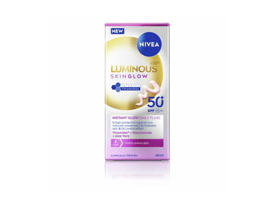 Kasdienis veido fluidas su SPF50+ NIVEA INSTANT GLOW, 40 ml