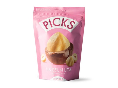 Lazdynų riešutai pieniniame šokolade PICKS, 90g