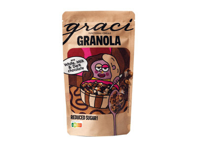 Granola GRACI TRIPLE CHOCOLATE su trijų rūšių šokoladu, 250 g