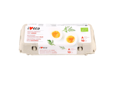 Ekol. vištų kiaušin. I LOVE ECO, M/L, 10 vnt.