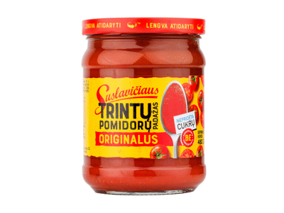SUSLAVIČIAUS ORIGINALUS trintų pomidorų padažas, 480 g