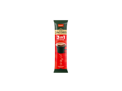 Tirpiosios kavos gėrimas JACOBS 3IN1 INTENSE, 11.1 g