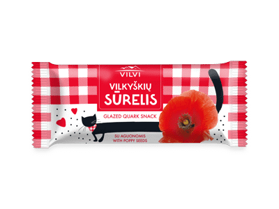 Glaist. VILKYŠKIŲ varškės sūrelis su aguonomis, 25 % rieb., 40 g