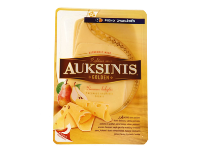 AUKSINIS fermentinis sūris (riekelės), 45 % rieb. s. m., 150 g