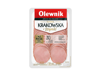 Kumpio dešra KRAKOWSKA, vytinta, griežinėliais, 80 g