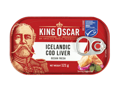 Menkių kepenėlės savo sultyse KING OSCAR, 121 g
