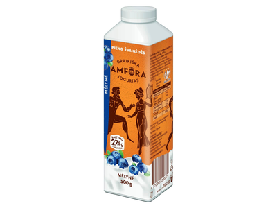 Jogurtas mėlyn. GRAIKIŠKA AMFORA, 2,4%, 500 g
