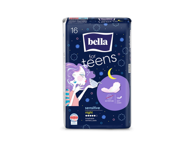 Hig. pak. BELLA TEENS SENSITIVE NIGHT, 16 vnt