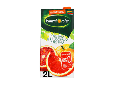 Raudonųjų apelsinų sulčių gėrimas ELMENHORSTER, 20%, 2 l