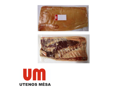 Atvėsinta kiaulienos šoninė, su kaulu, ~6,6 kg UTENOS MĖSA