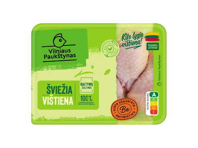 Švž. broilerių, užaugintų be antibiotikų, blauzdelės be sąn., 500 g