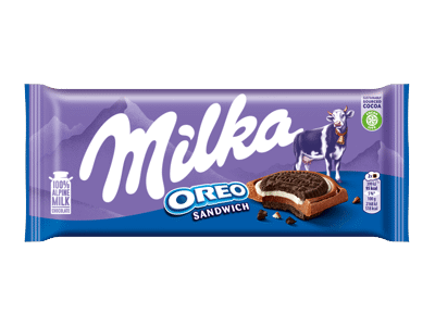 Pieninis šokoladas MILKA su sausainiais OREO, 92 g