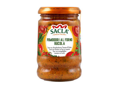 Orkaitėje keptų pomidorų ir gražgarsčių padažas SACLA, 190 g