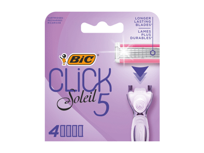 Moteriško skustuvo galvutės BIC SOLEIL CLICK5, 4 galvutės, 4 vnt.