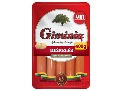 Virtos GIMINIŲ dešrelės, a.r., 400 g