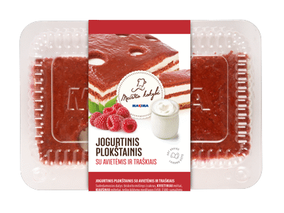 Jogurtinis plokštainis su avietėmis ir traškiais dribsniais, 1 kg
