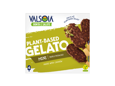 Valgomieji veganiški ledai VALSOIA, pistacijų skonio, 4 vnt., 200 g