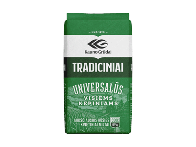 Kvietiniai miltai KAUNO GRŪDAI TRADICINIAI 550C, 900 g