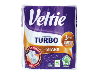 Popierinis rankšluostis VELTIE TURBO 1 vnt., 3sl.340 lapų