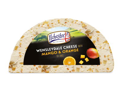 Sūris WENSLEYDALE su mangais ir apelsinais, 42 % rieb. s. m., 1 kg