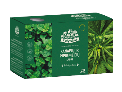 Žolelių arbata ŽOLYNĖLIS su kanapių ir pipirmėčių lapais, 30 g