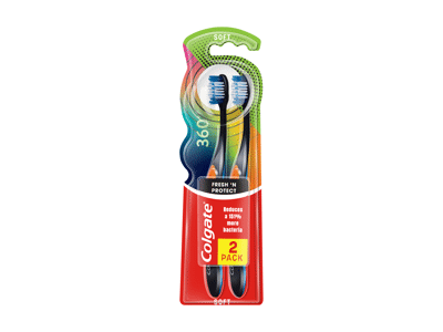 Dantų šepetėliai COLGATE 360° FRESH'N PROTECT, 2 vnt., 2 vnt.
